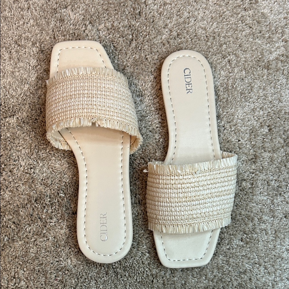 Cider Cream Raffia-Style Sandals